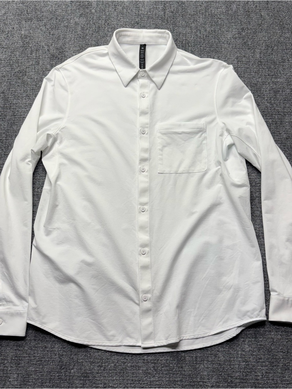 Lululemon Commission Shirt Mens Large White Long Sleeve LM3DJPS Classic Stretch